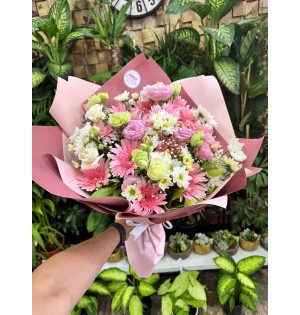 PEMBE - BEYAZ KARIŞIK BUKET
